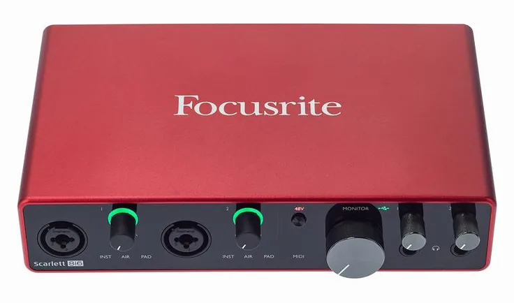 Focusrite Scarlett 8i6 3rd Gen, vista 2